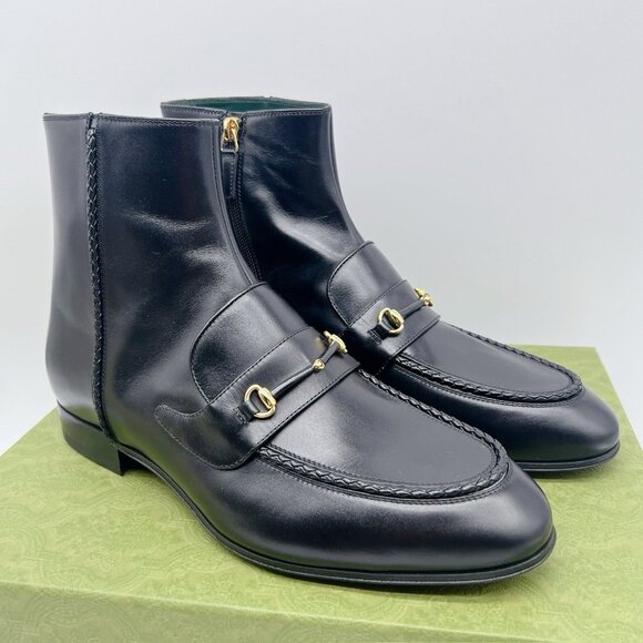 Gucci Horsebit Ankle Boots 757766 Black Leather Mens UK 7 US 7.5 $1790 - NEW - Picture 2 of 13